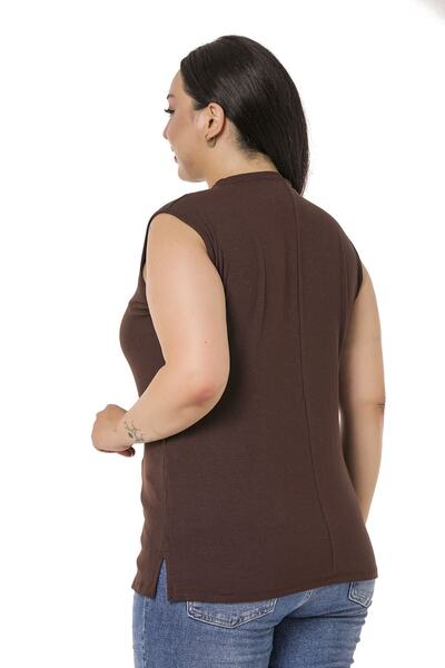 DISENTIS MODEST Large Size Half Fisherman Long Viscose Brown Body with Slits on the Sides