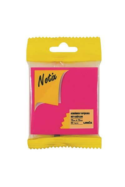 Notix Adhesive Note Paper 80 Yp 75x75 Hanging Highlighter Pink N-np-7575-fp