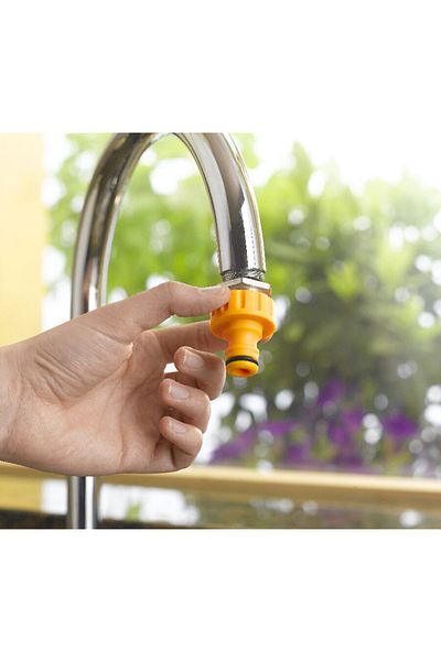 Hozelock Indoor Faucet Adapter (for Installing Hose to Bathroom and Software Battery)