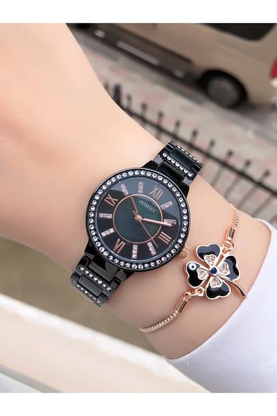 Homies Women's Wristwatch-Bracelet Gift Steel Cord Waterproof