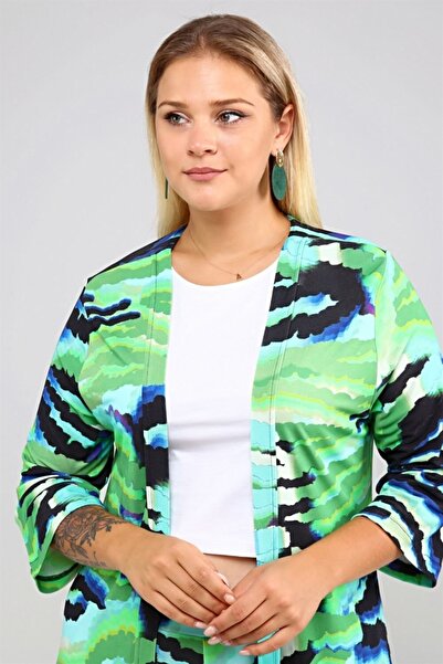 Seamoda Πλεκτό μπουφάν με σχέδιο-πράσινο