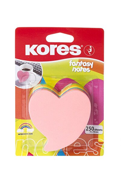 kores Sticky Notes 70*70mm "Heart" Neon Pink 100 Sheets
