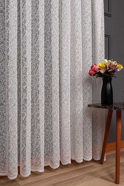 ERNGlobal Don't Want Ironing Sand Snowflake Pattern Honeycomb Top Living Room Kitchen Balcony Curtain 1x2 Sparse Pleated Tulle Curtain