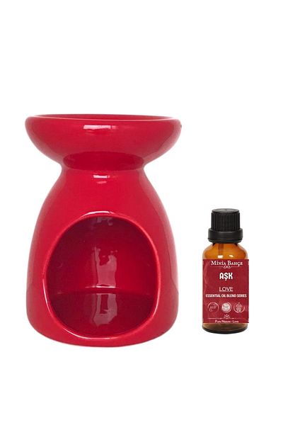Minia Bahçe Bitki ve Sanat Atölyesi Oil Mix Love Essential - 10 Ml and Censer, Special Series