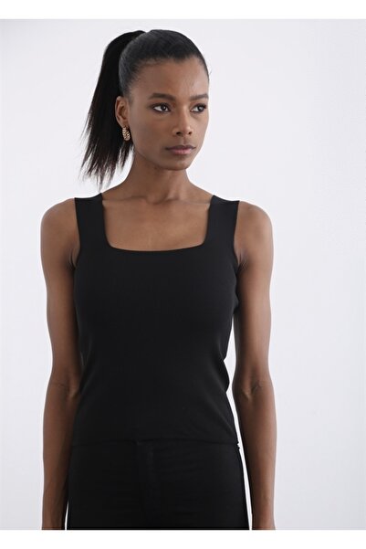 Rita Thick Strap Black Square Collar Knitwear Undershirt