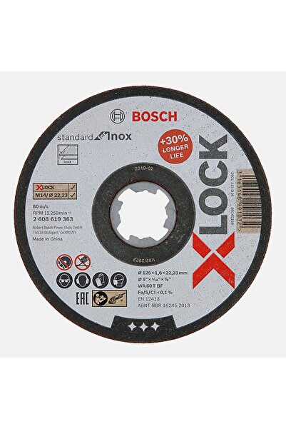 Bosch - X-lock - 125*1,6 Mm Standard Seri Düz Inox (paslanmaz Çelik) Kesme Di...