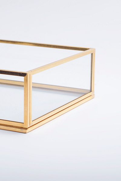 El Crea Designs 35x15x6cm Promise Engagement Tableware Kitchen Serving Ring Presentation Tray Groom Coffee Organization Gold Brass