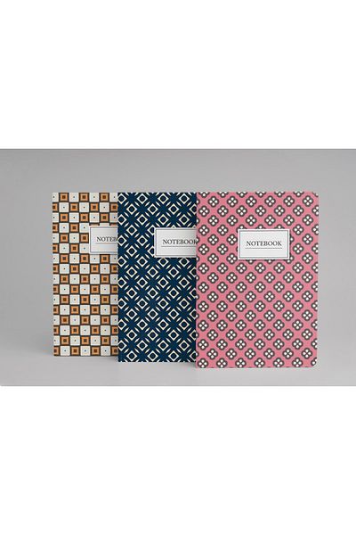 daystore طقم دفتر ملاحظات مكون من 3 قطع - A5 - مخطط - 13x21 سم - 64 صفحة
