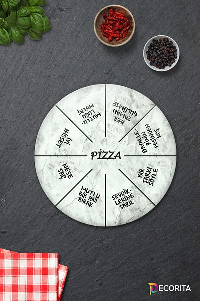 Decorita Pizza Serving Plate| Stone Look| Mottolu Pizza Plate| Diameter 32cm
