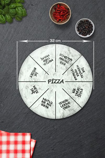 Decorita Pizza Serving Plate| Stone Look| Mottolu Pizza Plate| Diameter 32cm