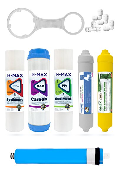 H-MAX Reverse Osmosis System Reverse Osmosis Açık Kasa Su Arıtma 6'lı Filtre ...