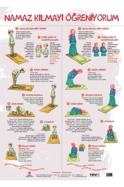 Türkiye Diyanet Vakfı Yayınları Namaz Kılmayı Öğreniyorum Poster 50x70