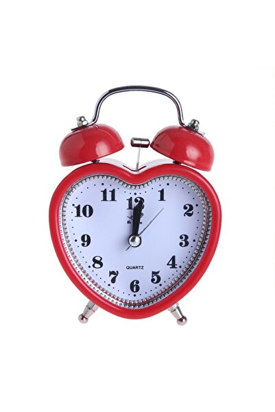 keyfim shop Dekoratif Kalp Tasarımlı Işıklı Alarmlı Çalar Saat-