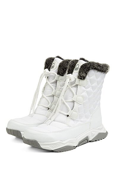 Benetton Bn-30394 3256 Beyaz Gri Kadın Bot