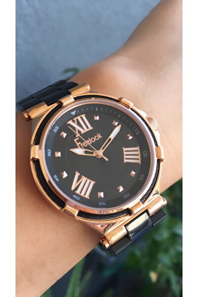 Freelook Çelik Kasa Kordon Rose Siyah Spor Ve Şık Kullanıma Uygun Harika Kadın Kol Saati