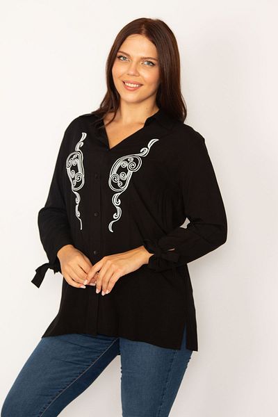 Şans Plus Size Shirt - Black - Regular fit