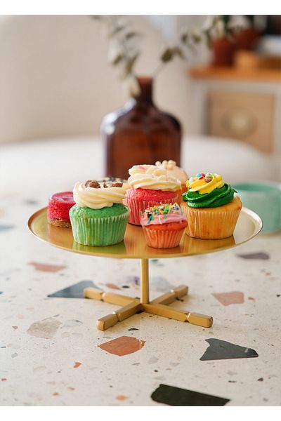 The Mia Brass Rice Cake & Cake Serving 10 X 21 Cm