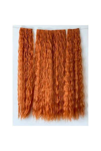 Fenomen Peruk Luxury Kıvırcık Yarım Ay+ 2 Yan Çıtçıt Bakır Serisi