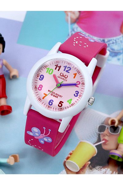 Q&Q 10 Atm Waterproof Pink Girl's Wristwatch