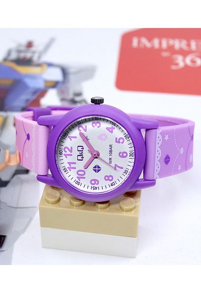 Q&Q 10 Atm Waterproof Purple Color Girl's Wristwatch