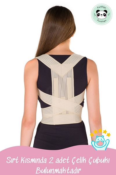 Pandogo Upright Standing Corset Beige Color Humpback Blocker Back Corset