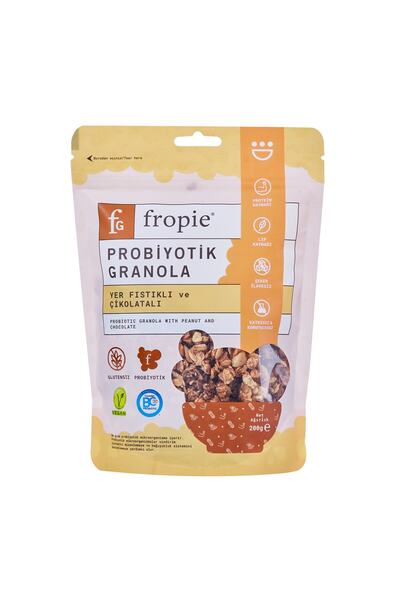 FROPİE Granola Yer Fıstıklı Ve Çikolatalı Şeker Ilavesiz Glutensiz 200 gr