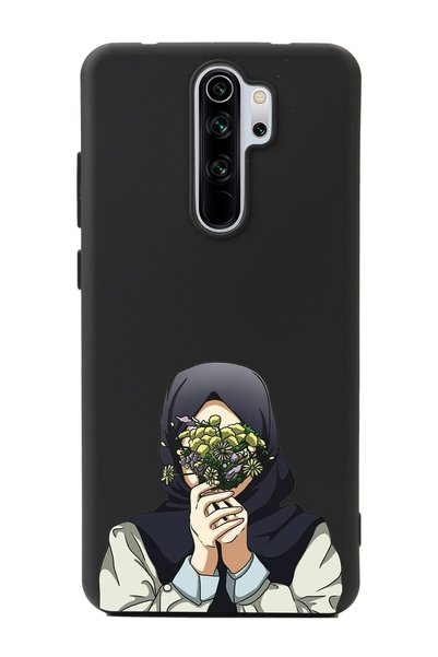 Spoyi Xiaomi Redmi Note 8 Pro Çiçekli Tesettürlü Kız Tasarımlı Siyah Premium ...