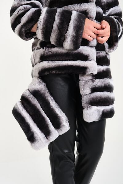 Milano Calvino Chincilla Rexx Long Fur Jacket (long)