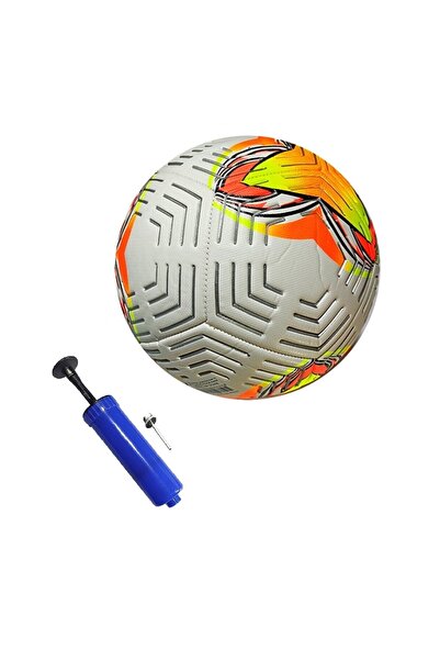 keufman El Dikişli 410 Gram Soft Mat Deri 4 Astar Futbol Topu No:5 Her Türlü Sahalara Uygun + Pompa