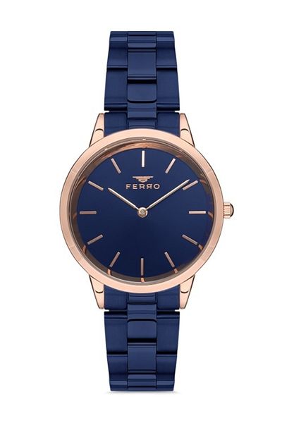 FERRO F21124a-t Navy Blue Steel Cord 35 Mm Women's Wristwatch