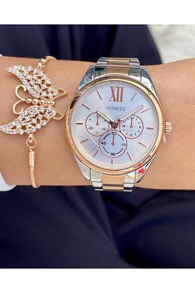 Homies Women's Wristwatch and Gift Bracelet Set