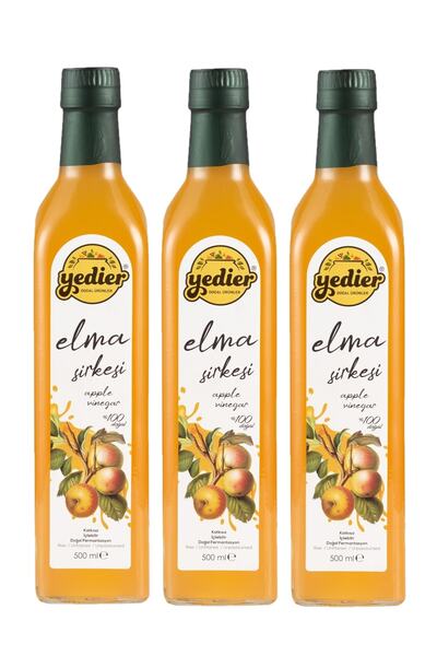 Yedier Elma Sirkesi 500 Ml - 3'lü Paket