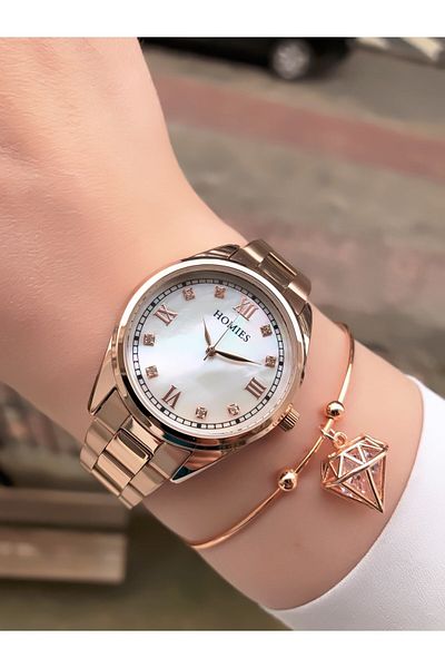 Homies Women's Wristwatch and Bracelet Set