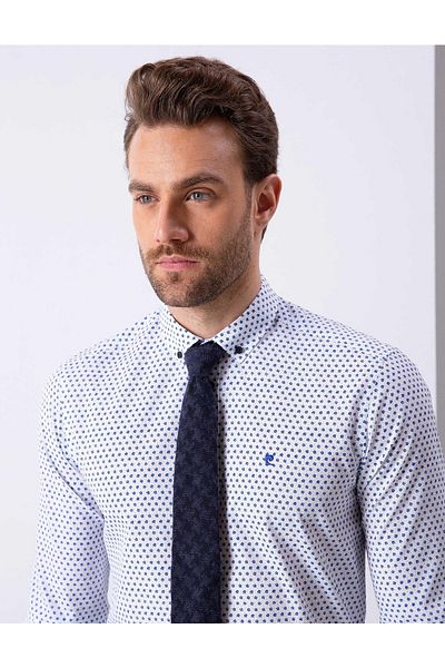 Pierre Cardin Λευκό Slim Fit Ανδρικό πουκάμισο