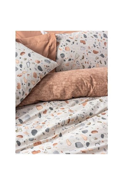Cotton Box Μίνιμαλ Σετ Παπλωματοθήκη Μονή Onyx Caramel