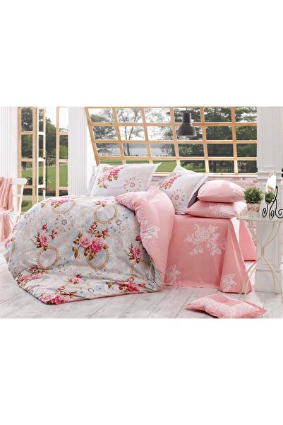 Hobby Çift Kişilik Poplin Nevresim Clementina Pembe