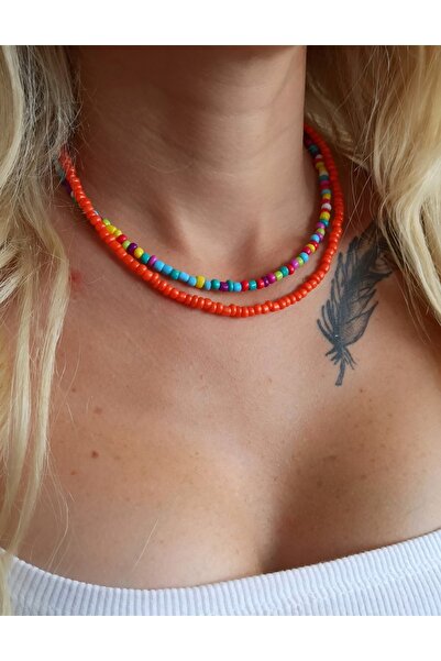 DENİZDENAL Kum Boncuk Kolye 2 li Tarz