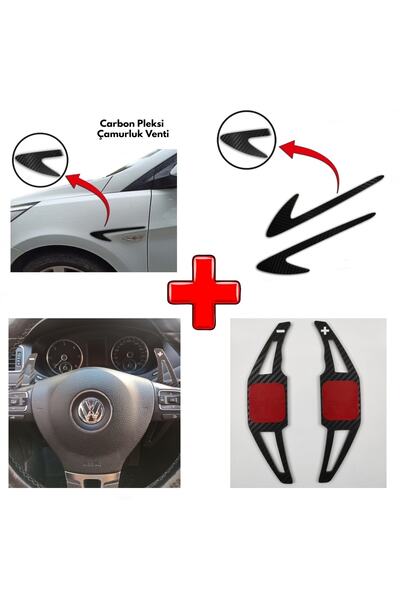 Aksefuar Lazer Kia Cerato Carbon Çamurluk Venti + F1 Kulakçık