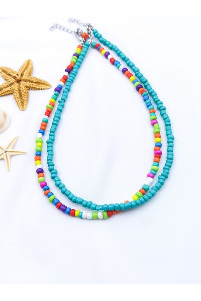 DENİZDENAL Sand Bead Necklace 2-Piece Style