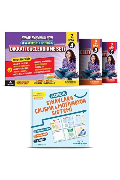 Adeda Yayıncılık Adeda Dikkati Güçlendirme Seti 13 Yaş Ve Motivasyon Defteri