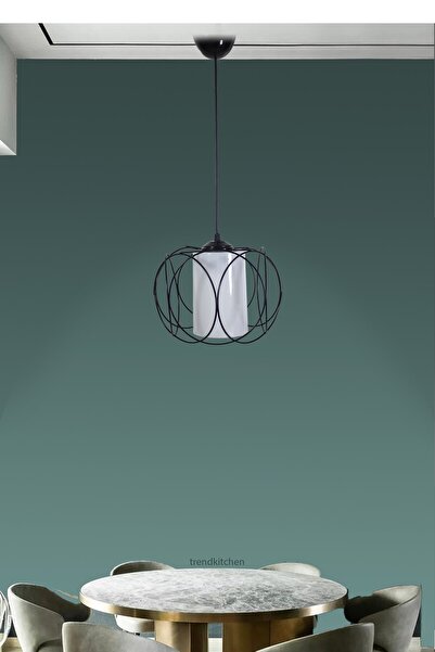 Trend Kitchen Olimpiyat Tekli Beyaz Mikalı Siyah Sarkıt Avize