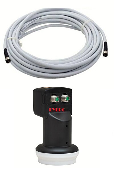 EYEPC 20 Metre Uydu Kablosu Ikili Çıkış Çanak Uydu 4k Full Hd 3d Lnb F Konnek...
