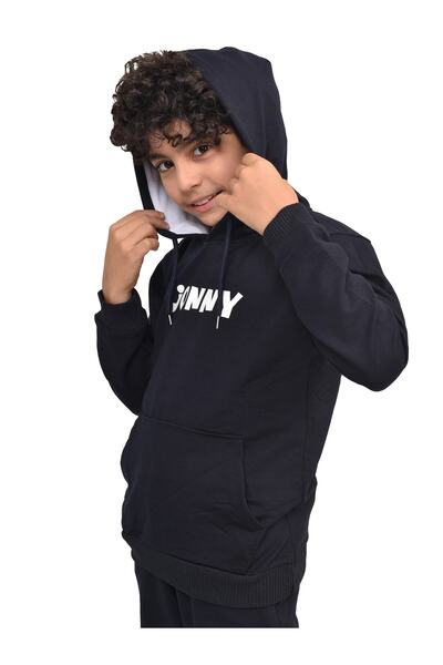 Jonny kids Baskılı Kapşonlu Sweatshırt