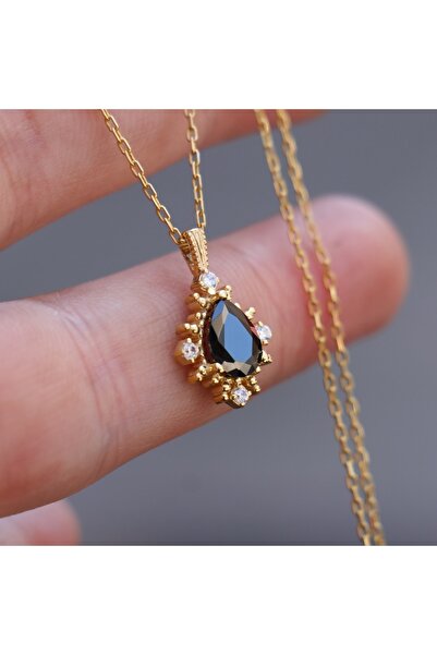 Moko Art Design Damla Kesim Oniks Ve Mozanit Taşlı 925 Gümüş Altın Kaplama