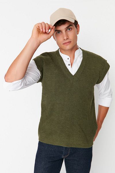 Trendyol Collection Sweater Vest - Khaki - Regular fit