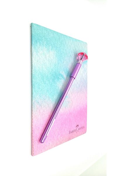Faber Castell A5 Unlined Notebook 40p. And Diamond Gel Ballpoint Pen