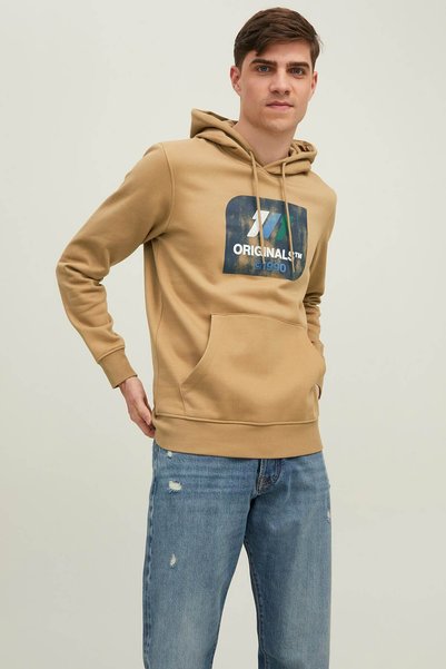 Jack & Jones Jornate Sweat Hood-2 Bež muški duks