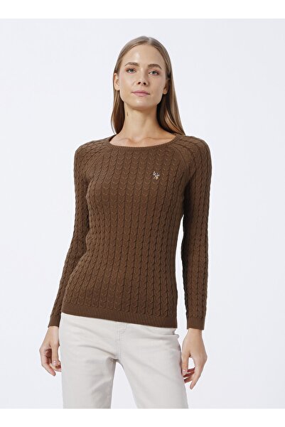 U.S. Polo Assn. Pulover de damă cu guler rotund muștar Mery-sk22