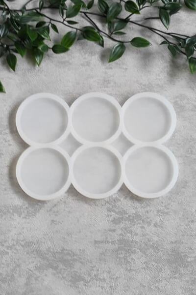 By Shesel Epoksi Silikon Kalıbı 6'lı Yuvarlak Magnet Reçine Epoksi Silikon Kalıp