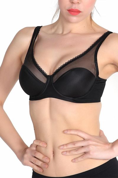 Miorre Underwire Tulle Detailed Minimizer Support Bra New Season